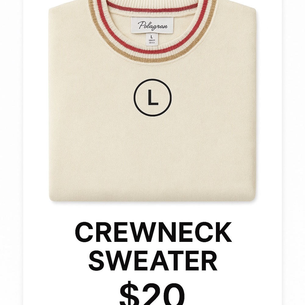 LOGO by Lori Goldstein Beige Crewneck Sweater